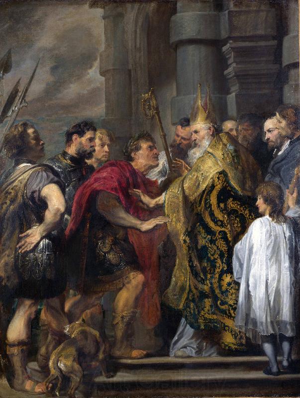 Anthony Van Dyck Saint Ambrose barring Theodosius I from Milan Cathedral